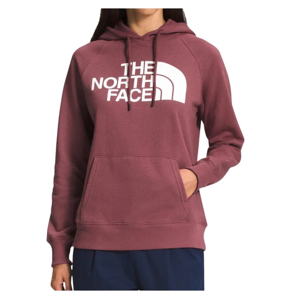 The North Face Womens Dusty Rose Half Dome Pullover Hoodie Chest Logo Size 2X
